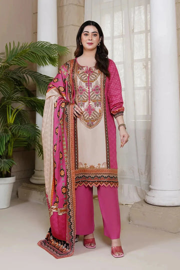 3PC Printed stitched Kotail Linen Suit KKT-3612 - Embroidered - KHAS STORES US -